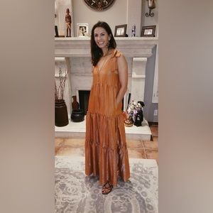 Anthropologie Maeve Soraya Shimmer Maxi Dress sz. small